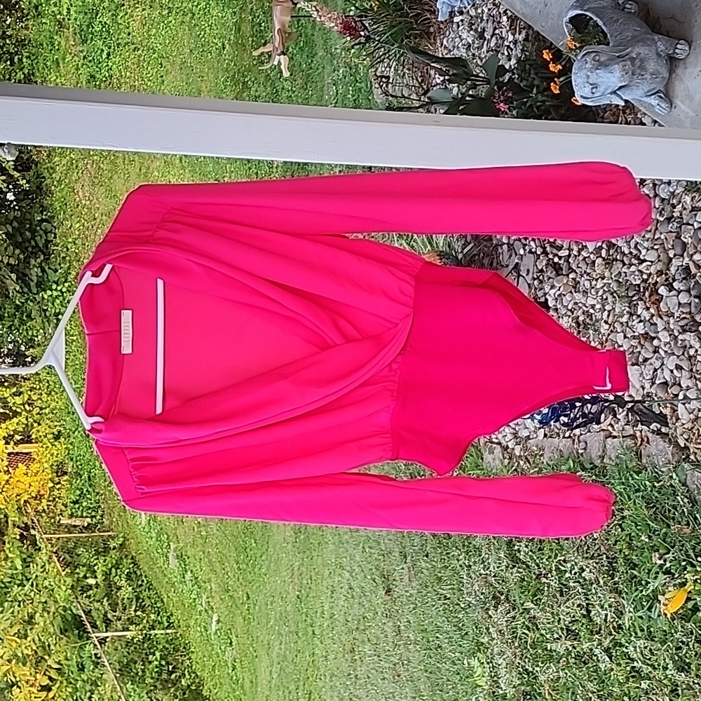 Canvas barbiecore pink bodysuit NWOT